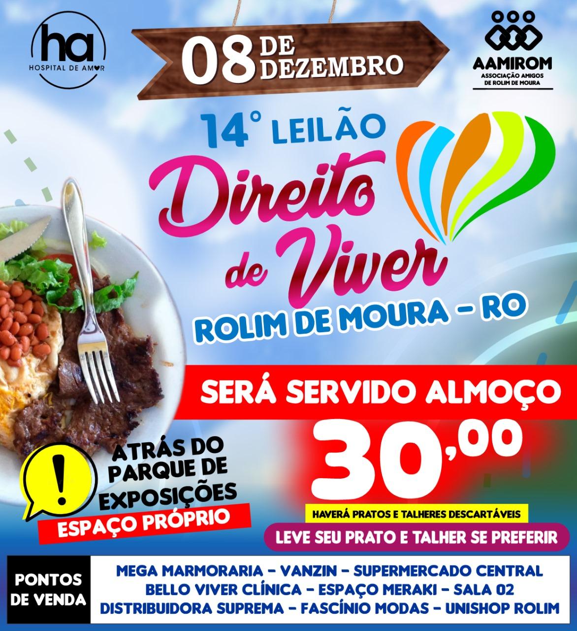 14º Leilão Direito de Viver: Evento Beneficente em Rolim de Moura Apoia o Hospital de Amor da Amazônia